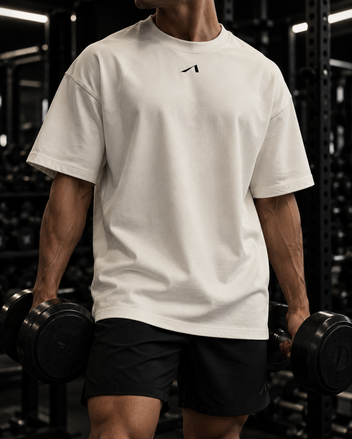 Unisex Heavyweight Oversized T-Shirt - White Logo