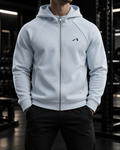 Unisex Raglan Full Zip Hoodie - Black Logo