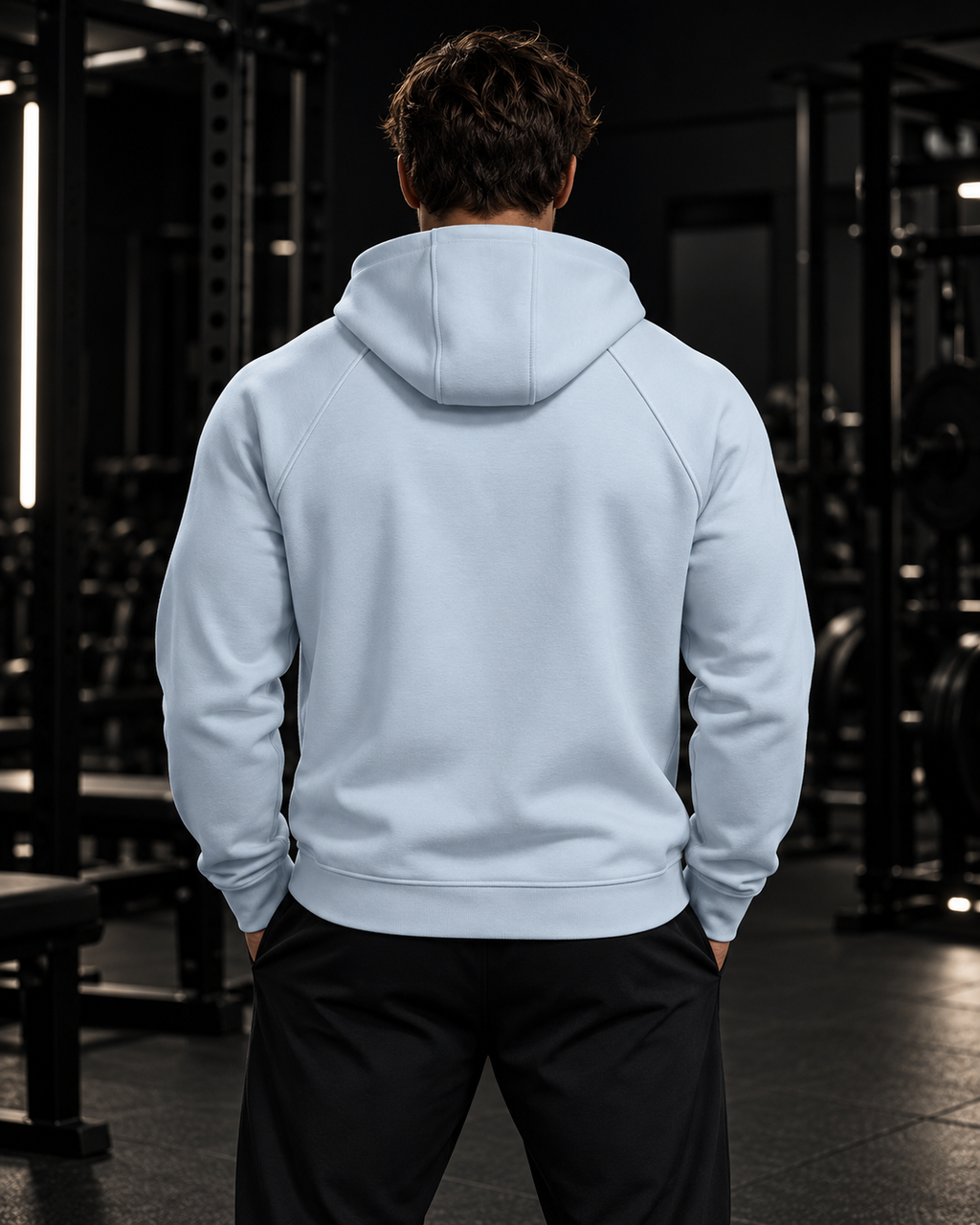 Unisex Raglan Full Zip Hoodie - Black Logo