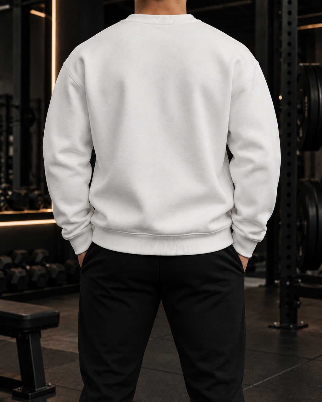 Unisex Oversized Crewneck Sweatshirt - Black Logo