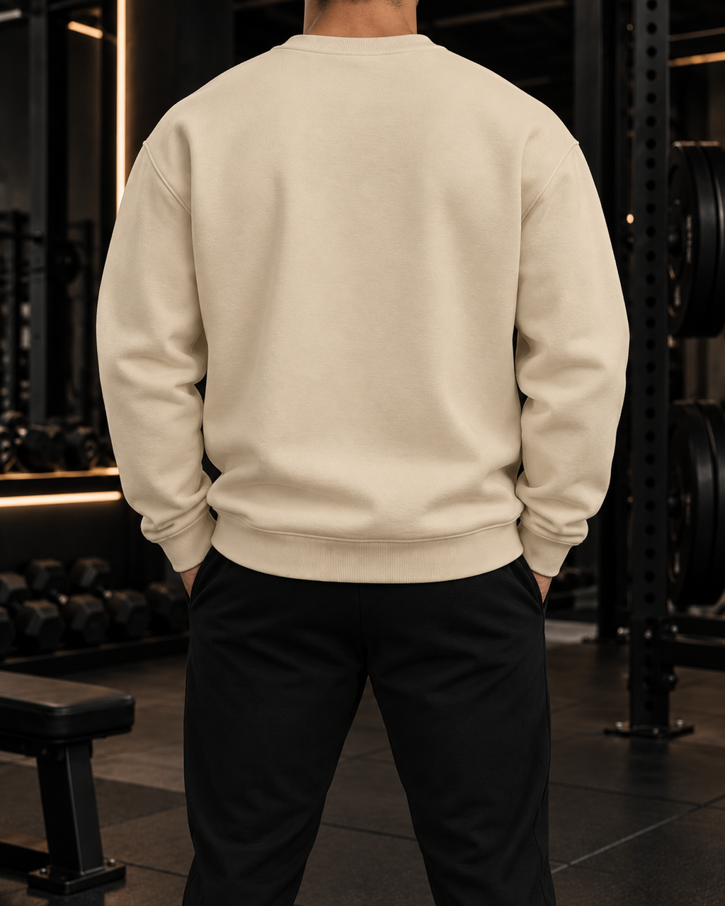 Unisex Oversized Crewneck Sweatshirt - Black Logo